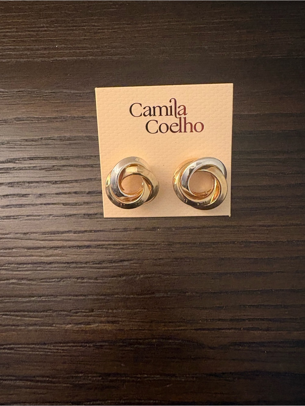 NEW Camila Coelho Gold and Silver Knot Earrings